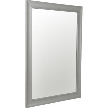 87 x 62cm Wood Framed Over Mantle Mirror with Wall Hanging Fixings - Grey
