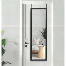 129 x 37.5cm Overdoor Mirror Full Length for Bathroom/Bedroom/Wardrobe - Black
