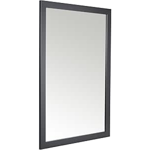 58 x 84cm Framed Mirror with Wall Hanging Fixings -  Black