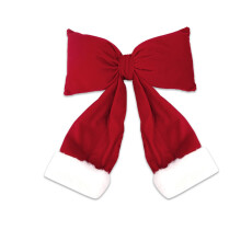 Große 3D-Weihnachtsschleife aus rotem Samt, Weihnachtsdekoration für Baumspitze, Wandbehang, Hotel, Einkaufszentrum, Partygeschenk (L)