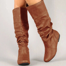 Botas Willtoo de media caña para mujer, botines suaves y holgados con tacón bajo o plano, color marrón – Aptas para el clima otoñal