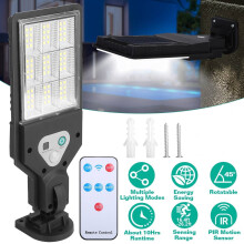 Solar Powered Outdoor Wall Light, 72 LED PIR Motion Sensor with Remote, IP45 Waterproof, 180 Wide Angle – Compatible with Standard Mounting
