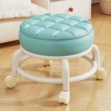 Taburete bajo de camping con ruedas giratorias, tela suave, portátil, pequeño, redondo, impermeable, duradero, con ruedas de plástico, taburete