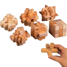 6er-Pack Denkspiele aus Holz, Lernspielzeug