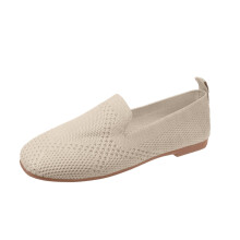 Willtoo Scarpe basse da donna comode con supporto plantare antiscivolo, punta quadrata, leggere e traspiranti, adatte a piedi larghi, colore beige