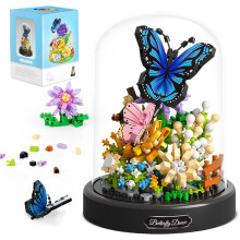 Blauer Schmetterlingsblumenstrauß Bausets Tiere für Erwachsene Mädchen Nicht kompatibel mit Lego