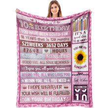 Geschenk zum 10. Geburtstag für Mädchen – Weiche Decke (127 x 152 cm) – Passt perfekt zur Kinderzimmerdekoration