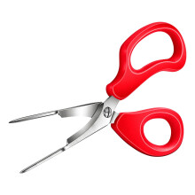Forbici multifunzionali per frutti di mare (21,5 cm  11 cm), strumento per sgusciare gamberi in acciaio inossidabile con manico in ABS rosso, per