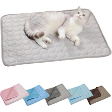 Kühlmatte für Katzen und Hunde, waschbar und tragbar, für drinnen und draußen, blau, XS (40 x 30 cm)