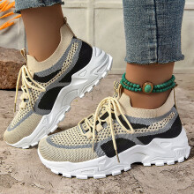 Scarpe da ginnastica Willtoo da donna in maglia grossa stile Y2K, leggere, con suola morbida, ideali per camminare e correre, perfette per il comfort