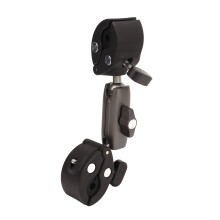 Suport de cameră rezistent cu clemă integrată la 360 de grade și adaptor cu cap sferic dublu pentru instalare monitor LED Gopro DSLR, antiderapant