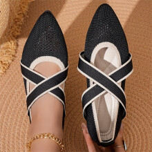 Willtoo Women's Mary Jane Ballet Flats Round Toe Knit