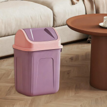 Flip-Top Square Trash Can Plastic Lid 13x9in Purple