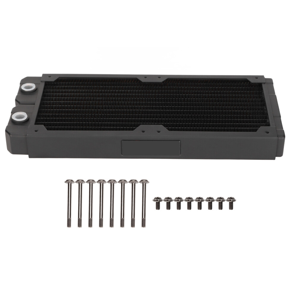 Heat Exchanger For Cpu Cooling System, G1 4Thread Brass Steel Radiator With14flat Pipes Low Noise Fans Continuous Heat Dissipation Optimized Heat 9071309480542