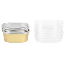 Ramekin monouso, pirottini in alluminio antiaderenti per forno e microonde, teglie per torte con coperchio perfette per cucine domestiche e