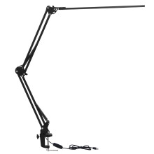Lampă de birou de lux, lampă de birou cu clemă, cu 3 moduri de culoare, reglare continuă a intensității luminoase, lampă LED eficientă