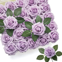 Rose artificiali in schiuma, fiori in schiuma dall'aspetto realistico con stelo in filo metallico regolabile, petali realistici per composizioni