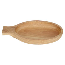 Acacia Wood Platter, Natural Wood Handle Tray With Concave And Raised Edge Design For Safe Handling, Innovative Fish-Shaped Design Brings Joy To Your