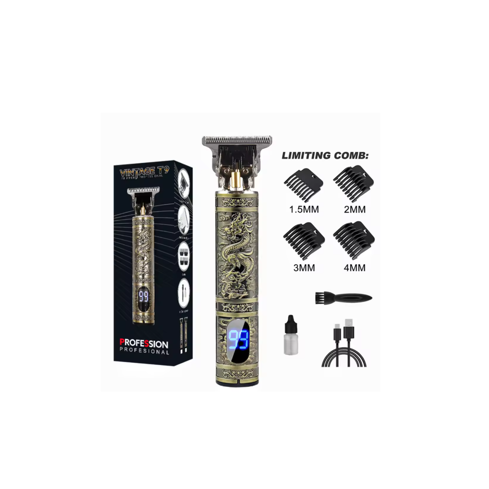 LCD T9 Electric Hair Clipper 0mm Beard & Hair Trimmer dragon
