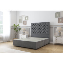 Sloomy Mayfair Armour Coniston Divan Bed Base 2 Drawers Same Side With 26" Strutted Headboard 2'6 Small Single