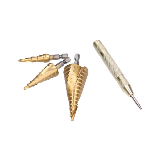 Automatic Deburring Step Drill Bit Titanium Coated Multi Size Hole Two-flute Design Corrosion Resistant for Home Repairs 2