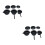 6Pcs Dollhouse Mini Kitchen Accessories Black Alloy Tiny Cooking Set 8