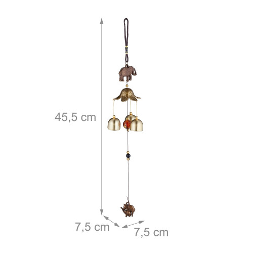 Windspiel 2er Set, Metall mit Elefantenfigur 2
