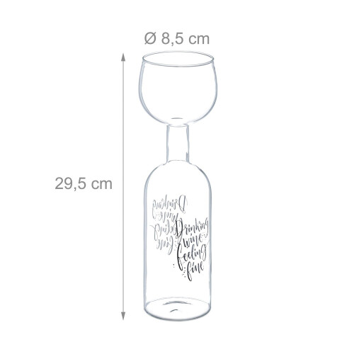 Wine Bottle Glass - Holds 750ml, Fun Gift for Wine Lovers 2