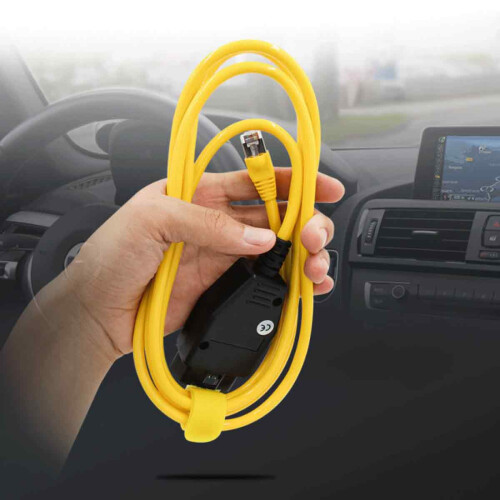 Pure Copper Wire OBD2to Ethernet Cable for BMW, Anti-interference Design for Stable Connections, OBD2Programming Cable Supporting E-SYS ICOM and 1