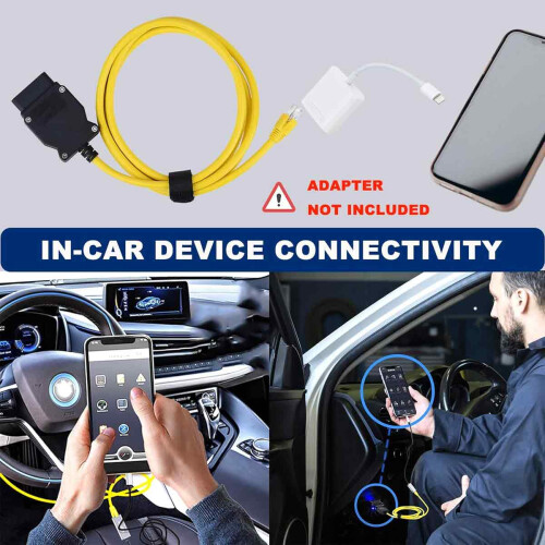Pure Copper Wire OBD2to Ethernet Cable for BMW, Anti-interference Design for Stable Connections, OBD2Programming Cable Supporting E-SYS ICOM and 2
