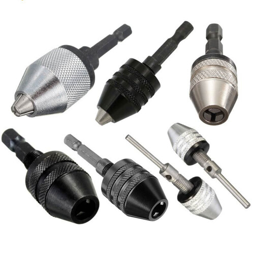 Conventional Drill Bits Precise Drilling Keyless Drill Chuck Quick Change Adapter For Mini Power Drill Impact Driver Hex Shank Clamping Capacity 2