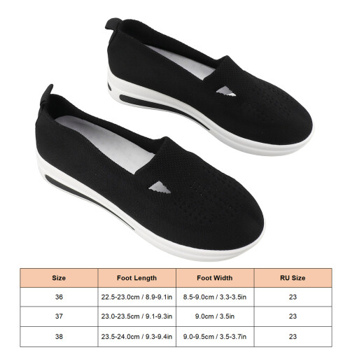 Women Black Mesh Shoes Thick Bottom Round Toe 37 1