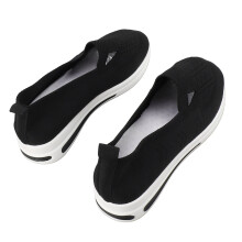 Damen Freizeitschuhe aus Mesh-Gewebe mit dicker Sohle Schwarz 37