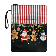 Custodia per Bibbia con motivo Yorkshire Terrier e fiocchi di neve – Copertina in poliestere con tasca, leggera e compatibile con i libri di testo.