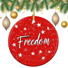 Roter Amerika-Stern, Freiheits-Weihnachtsschmuck aus Keramik, Gedenktagsdekoration, Erinnerungsstück, beste Geschenke zu Weihnachten für Freundin,