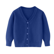 Baby Småbarn Jente Gutter Genser Cardigan Langermet Button Down Ensfarget Strikket Cardigan Skoleuniformer Blå 11-12 år