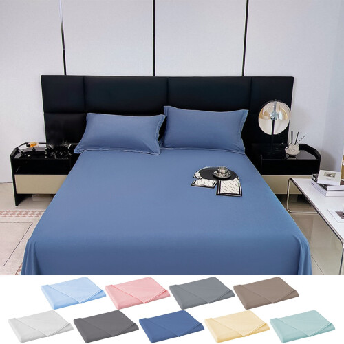 Por menos de US$ 5! Lençol InsCrazy, 100% algodão, cor sólida, macio e respirável, 229 x 259 cm (90 x 102 polegadas).
