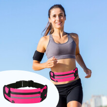 Riñonera impermeable y resistente a los golpes para correr, con espacio para el teléfono y la botella – Compatible con deportes al aire libre,