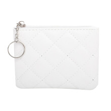 Women's leather bifold wallet with RFID blocking, zipper
