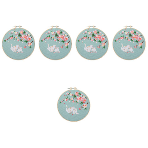 5Sets Assorted Color Embroidery Thread Kit DIY Craft with Hoop 2