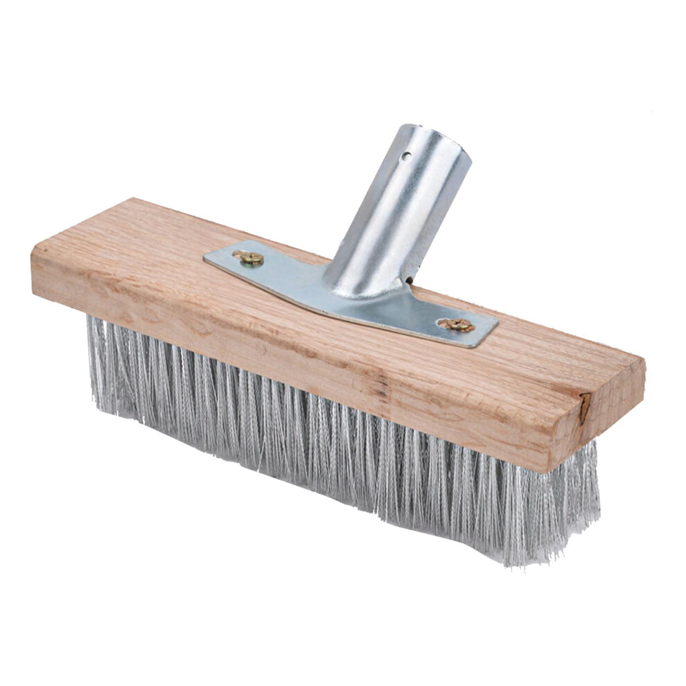Rough Surface Floor Brush Stainless Steel Wire Floor Brush Head Deck Scrub Brush Efficient Scrubbing Result Dirt And Moss Removal Universal Fit Pool 9489952177137