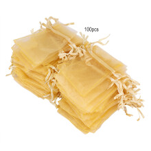 Sacolas de organza elegantes para presentes, sacolas para doces de casamento, com janela transparente para visualização do conteúdo, fechamento