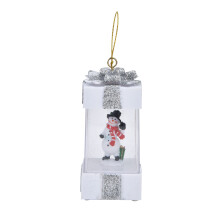 Felinare vintage de Crăciun cu baterii, felinare decorative cu sclipici de 4,7 inch cu buclă de agățat pentru decorul mesei de sufragerie cu
