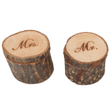 Set unic de cutii rustice din lemn pentru purtătorul de inele, decor romantic pentru cutie de bijuterii cadou de logodnă, ecologic și durabil