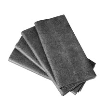 Chiffon en microfibre polyvalent, serviette de nettoyage sans traces, noir, 30 x 30 cm, absorbant l'eau, idéal pour les vitres, les miroirs, les