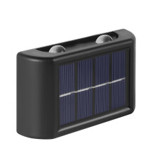 Multipurpose Solar Wall Lights, Black Up and Down Lighting, Automatic Outdoor Decorative Fixtures for Patio, Garden, Garage (2PCS)