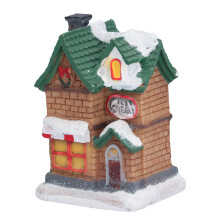 Sat de Crăciun elegant iluminat cu LED-uri, ornamente decorative luminoase pentru împodobirea peisajului de sărbători, căsuță miniaturală din