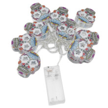 Decorațiuni rafinate cu cranii de zahăr, obiecte artizanale vibrante pentru Dia De Los Muertos, articole pentru petreceri de Halloween, lumini LED