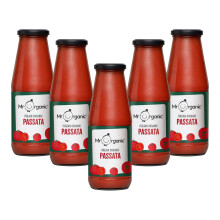 Mr Organic - Organic Tomato Passata-12 x 690g Jars- Smooth Sun-Ripened Italian Tomatoes - No Added Salt, Sugar or Citric Acid - Family-Farmed &