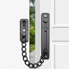 yao96266 Safety Door Chain Heavy Duty Latch Chain Door Lock With Spring Anti-Theft Snap Lock Stainless Steel Black